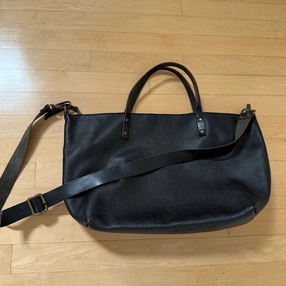 Calma 11600 Leather Goods Made in Spain Convertible Shoulder Bag Black Pebble - Picture 14 of 16